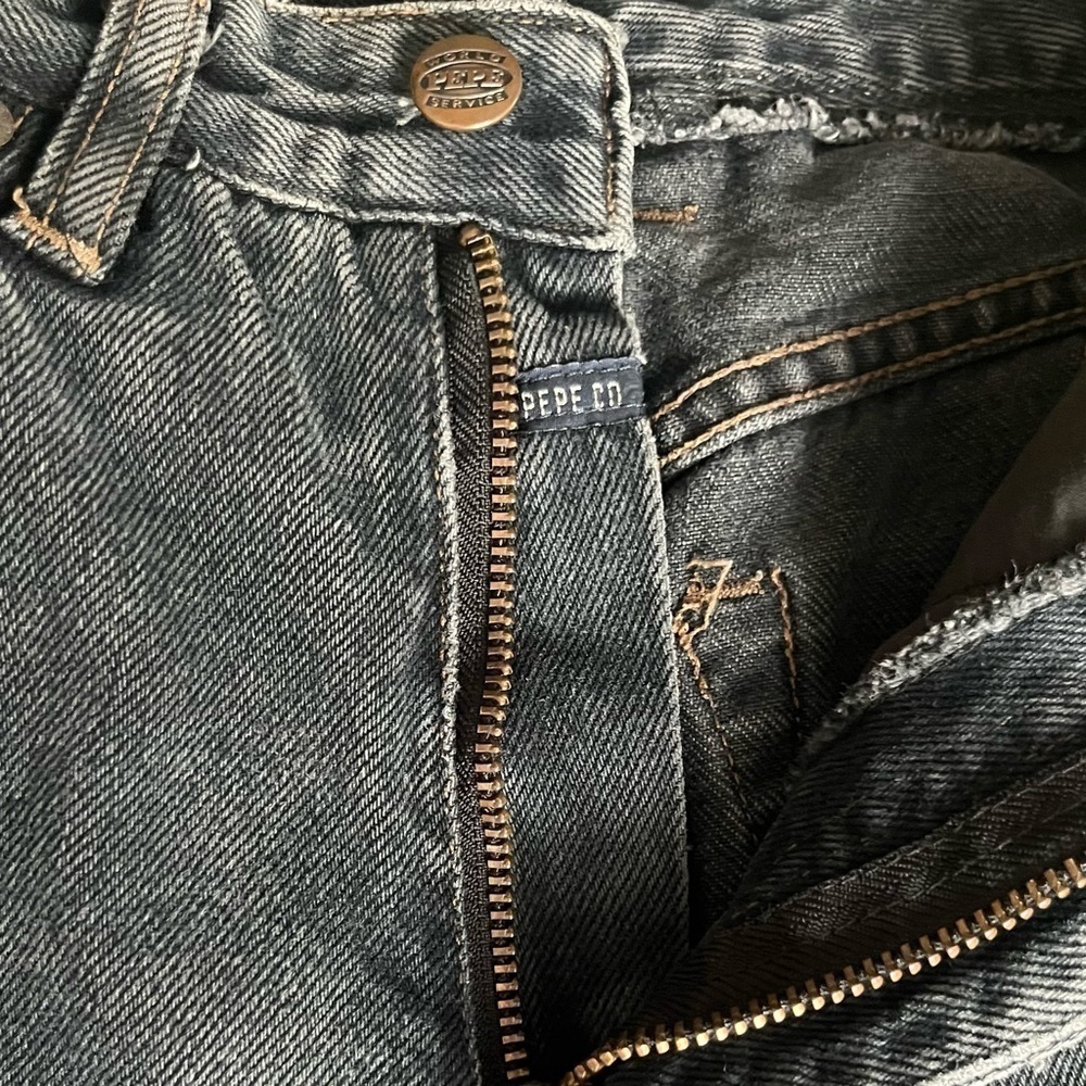 Vintage 90s International World Pepe Service Mom Fit High Rise Black Jeans 25 - Picture 7 of 8